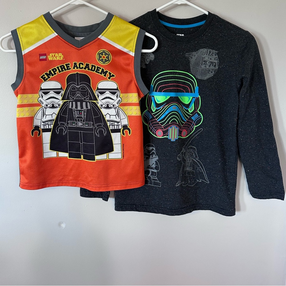 Lego Star Wars Kids' Orange and Black Shirt Duo